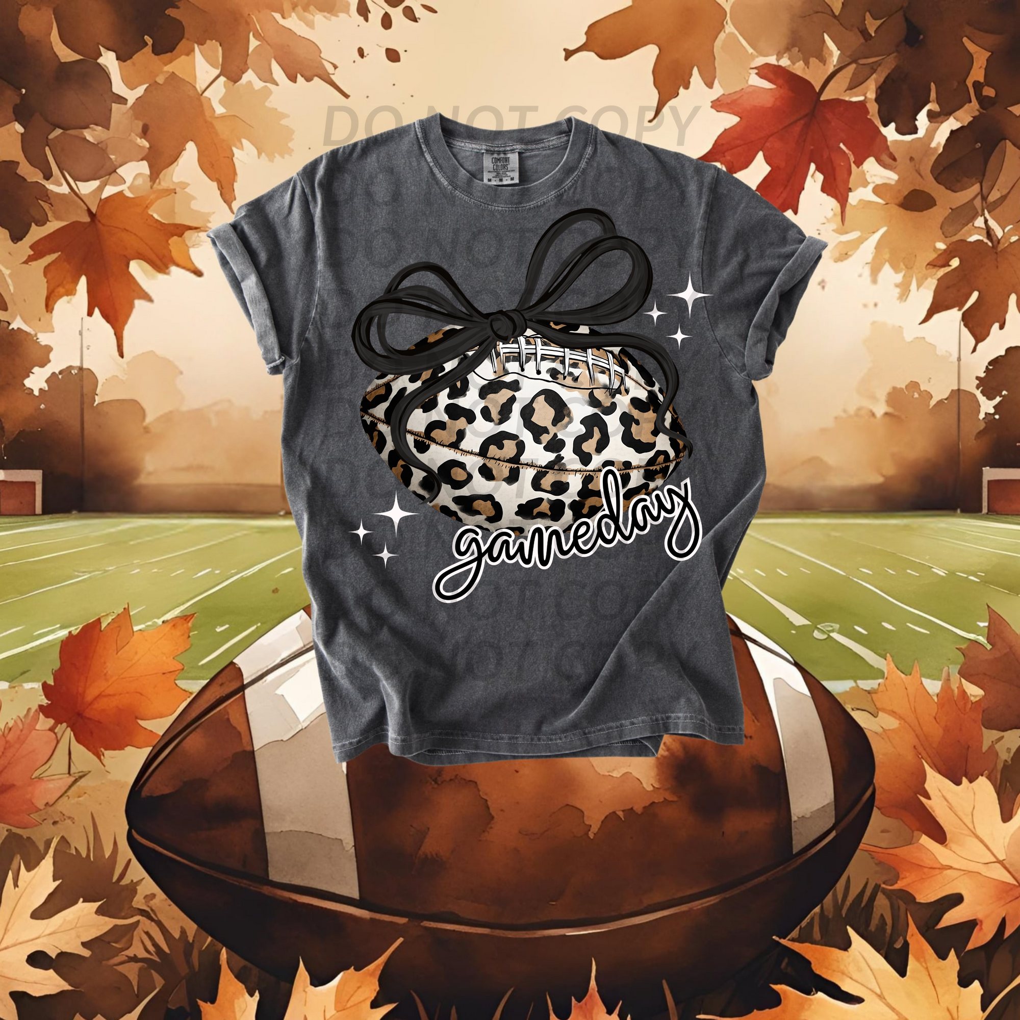 Game Day Leopard Football DTF Single Print