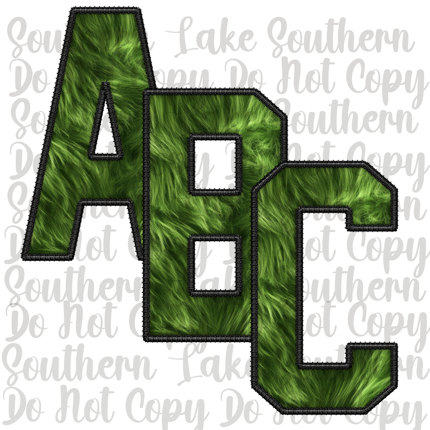 Dark Green Fur Alpha Digital Set 0-Z