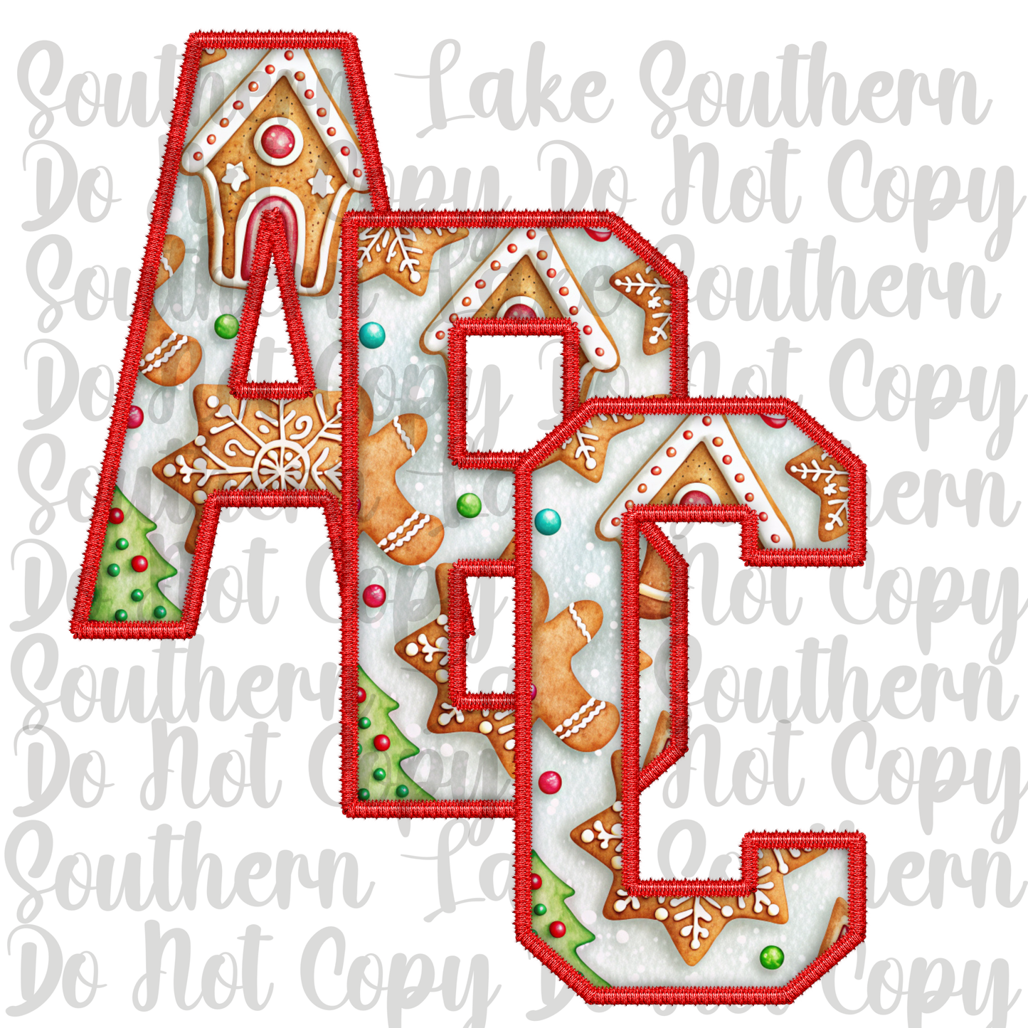 Gingerbread White Alpha Digital Set