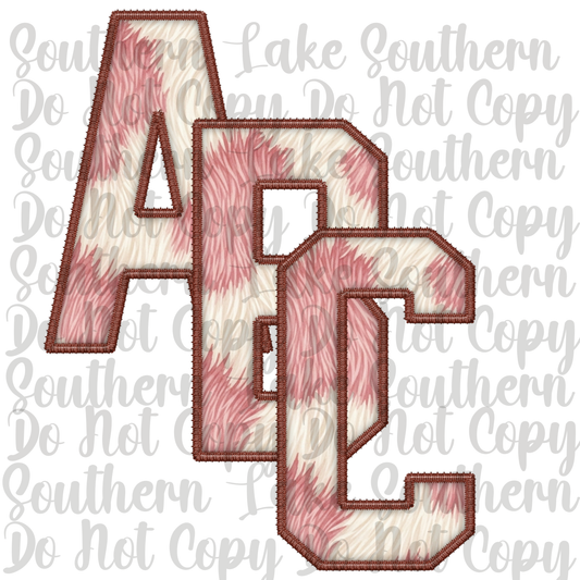 Cow Faux Fur Pink Alpha Digital Set