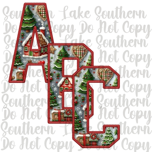 Christmas Vintage Alpha Digital Set 1