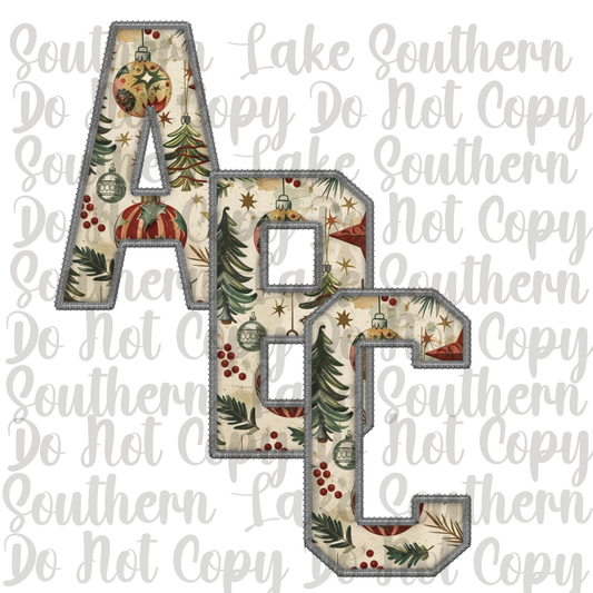 Christmas Vintage Alpha Digital Set 2