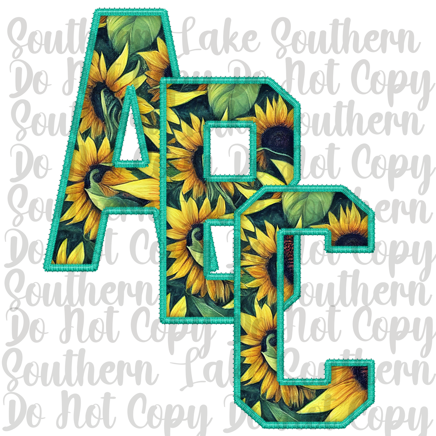 Sunflower Teal Alpha Digital Set