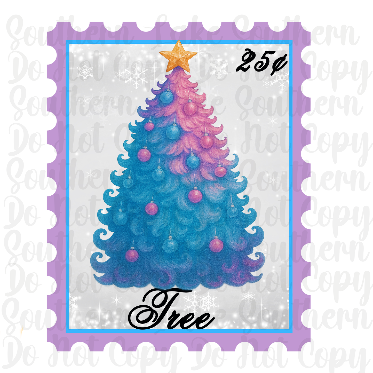 Pastel Tree Stamp Digital