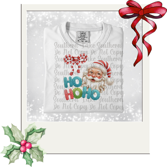 Crochet HO HO HO and Santa DTF Single Print