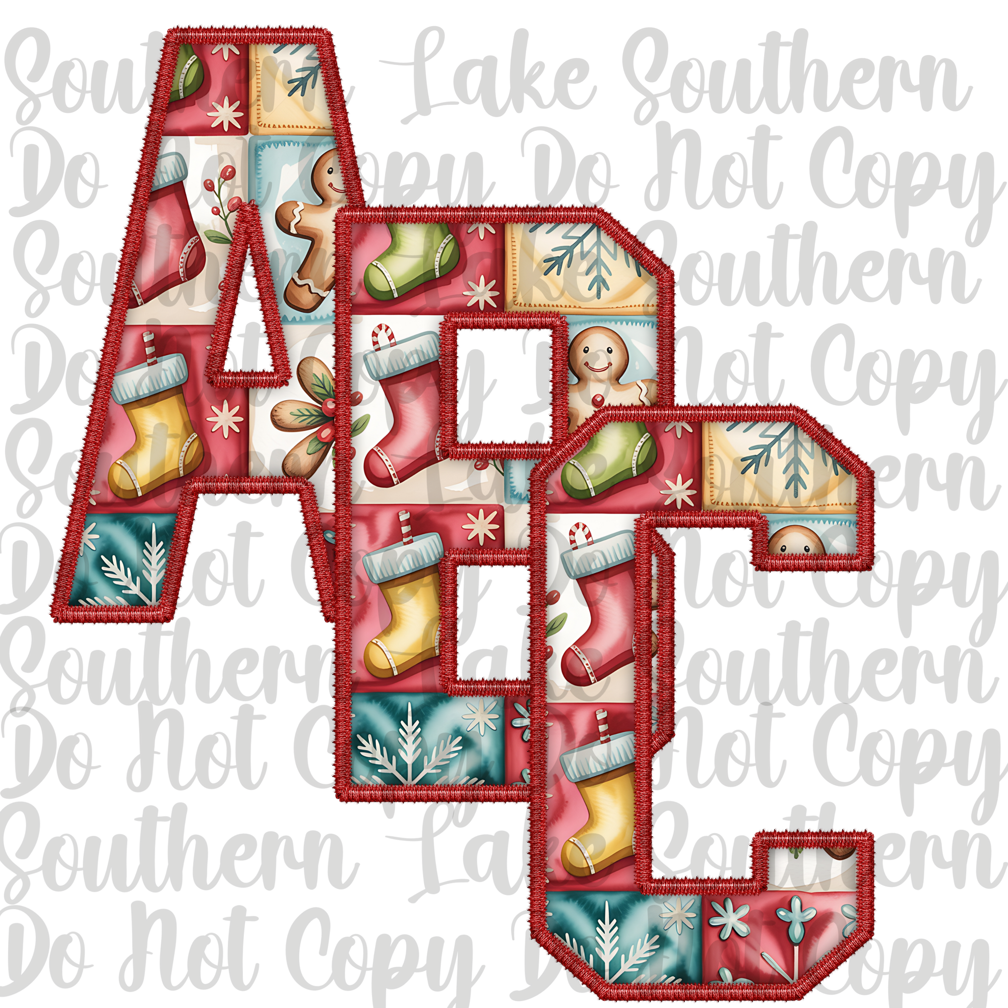 Christmas Stocking Alpha Digital Set