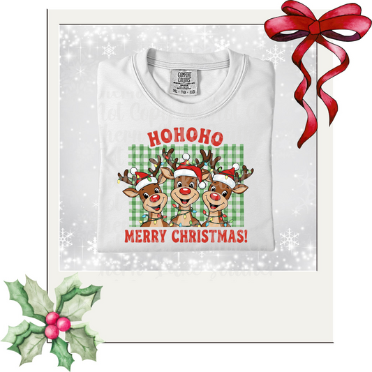 Hohoho Merry Christmas Reindeer DTF Single Print