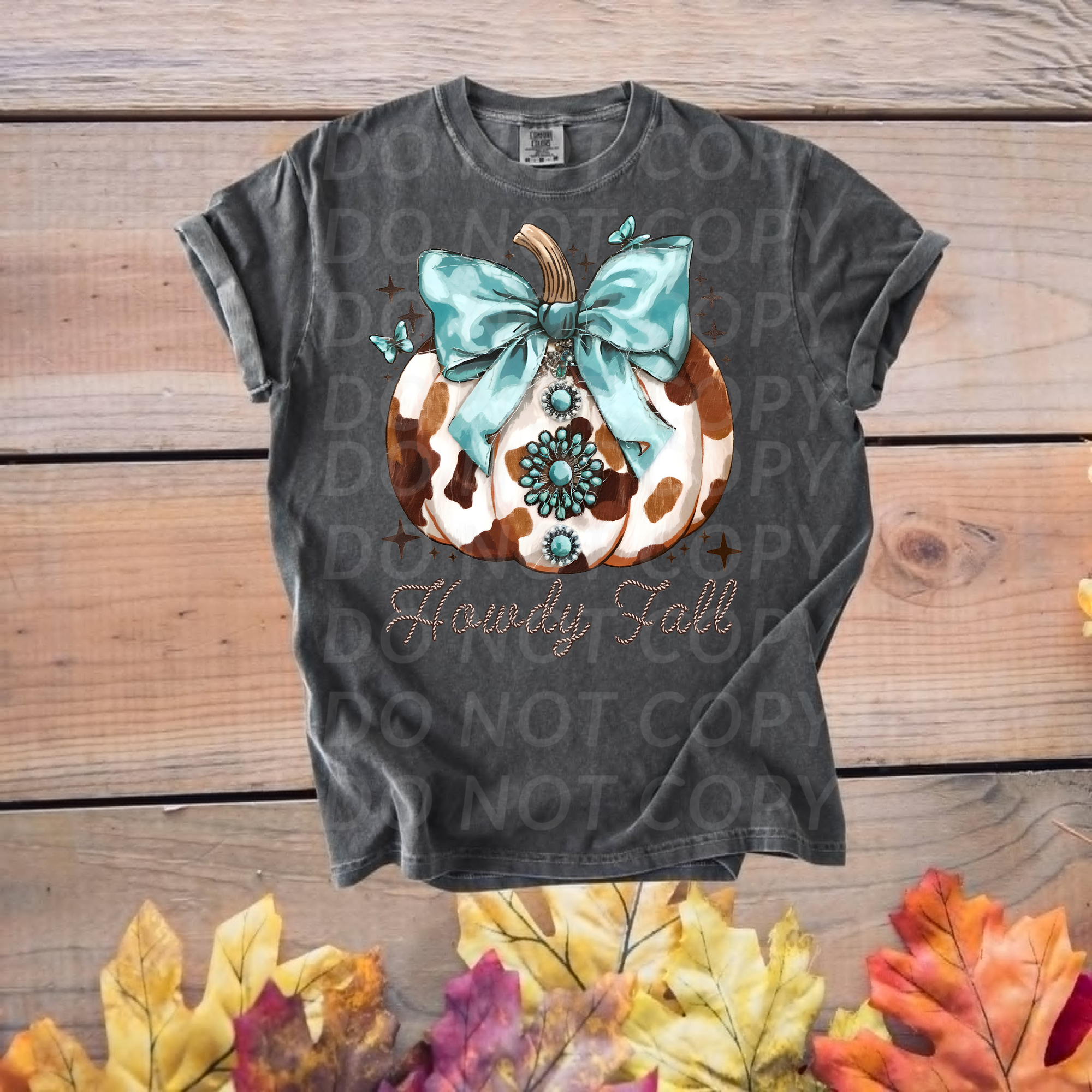 Howdy Fall (Blue Bow)...DTF Single Print