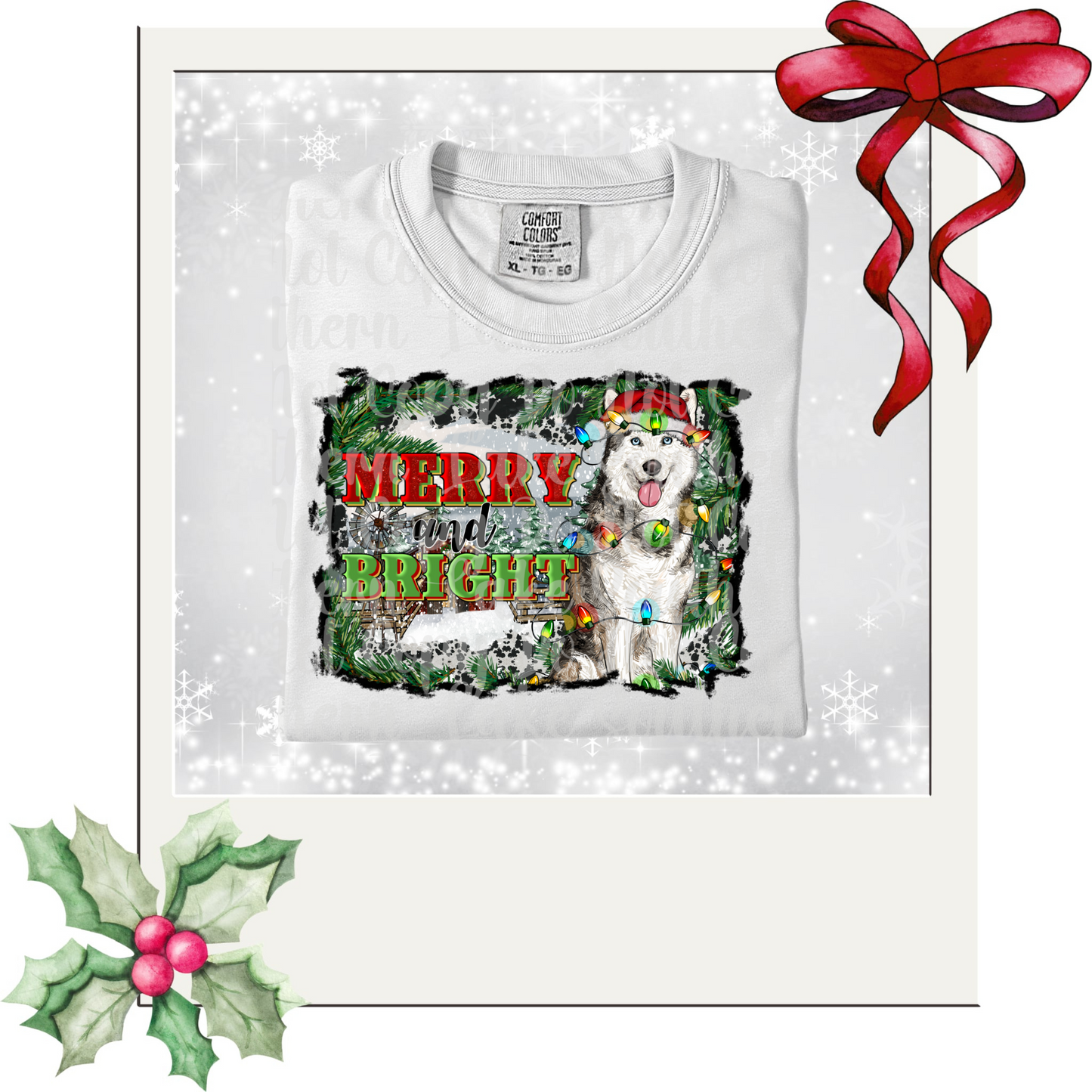 Merry and Bright DTF Single Print