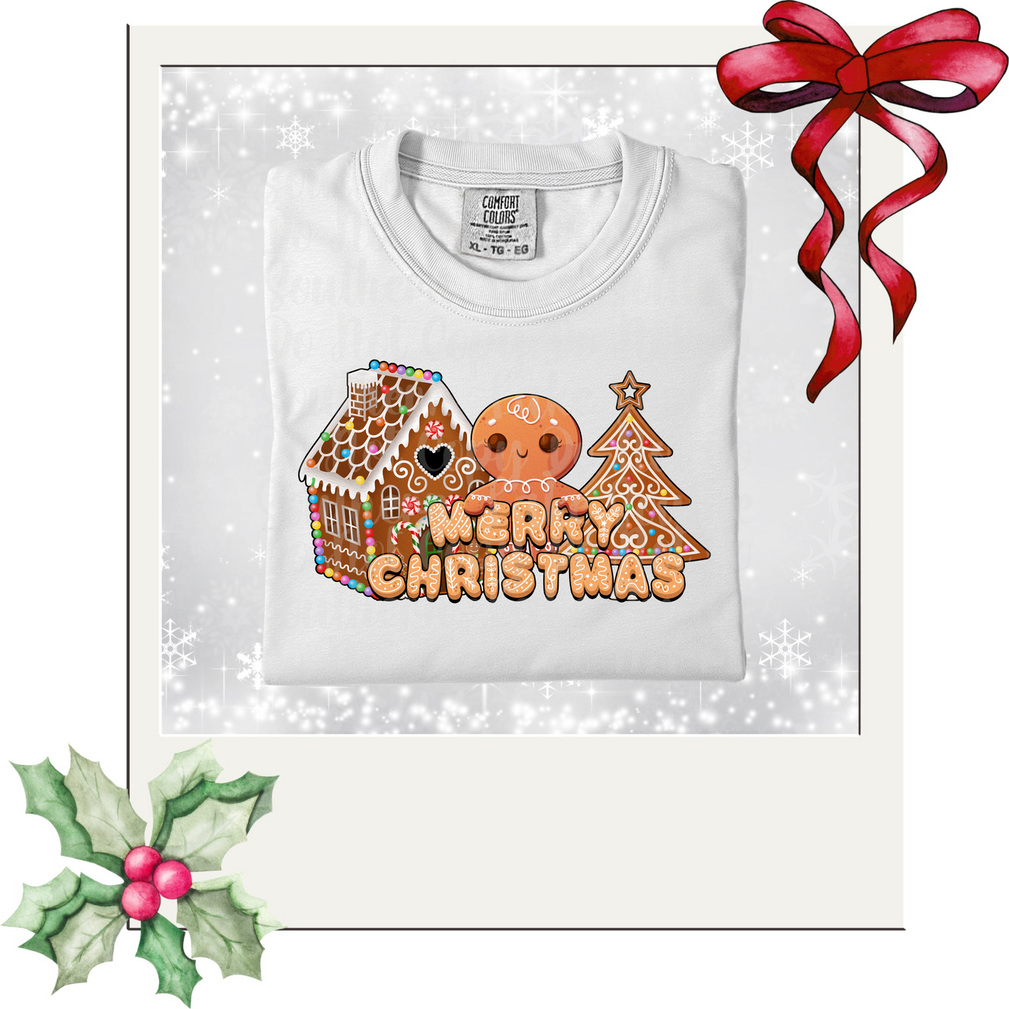 Merry Christmas Gingerbread DTF Single Print