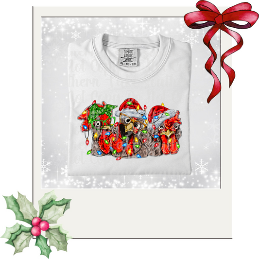 Chickens Tangled in Lights DTF Single Print