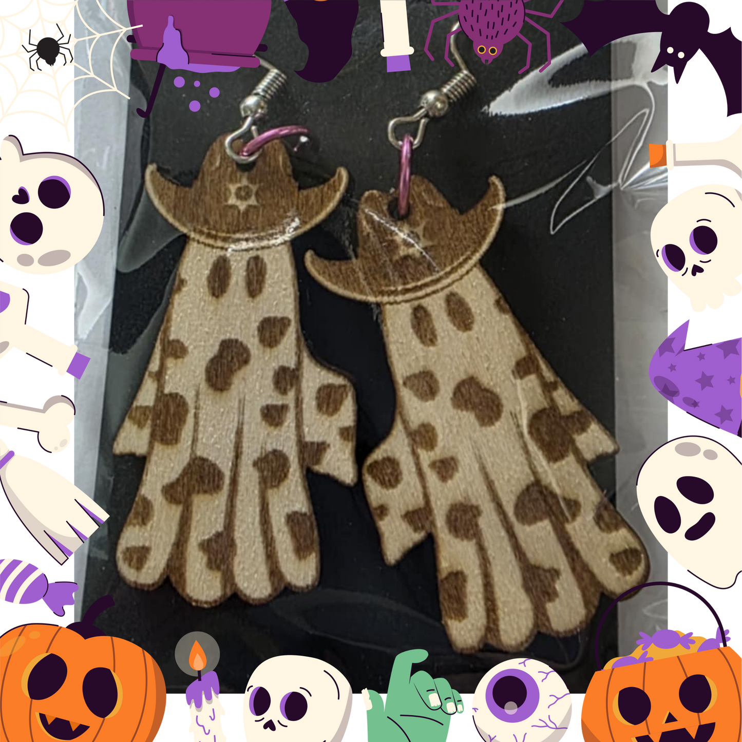 Boo Haw Earrings (Wooden)