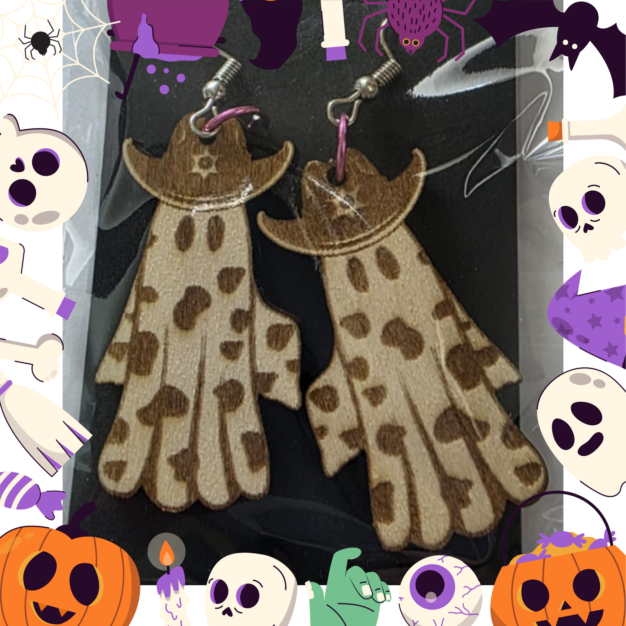 Boo Haw Earrings (Wooden)