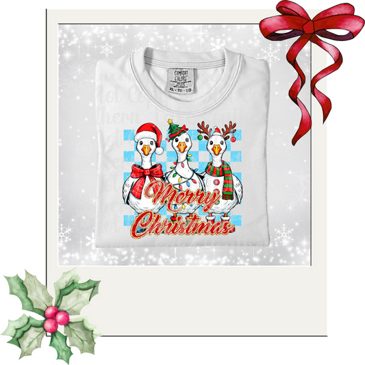Merry Christmas Geese DTF Single Print