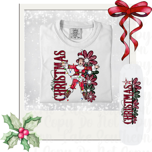 Floral Merry Christmas, Christmas Vacation DTF Single Print