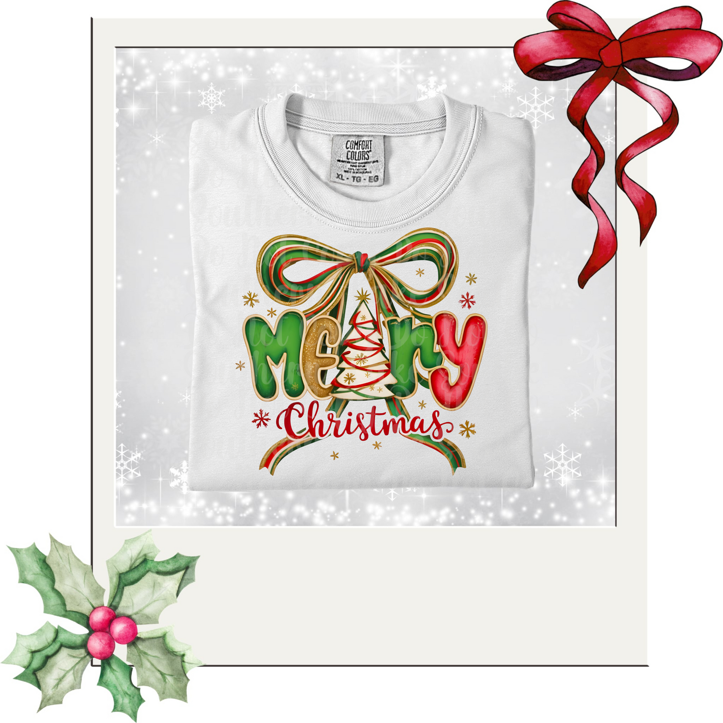 Merry Christmas (Tree Cake) DTF Single Print