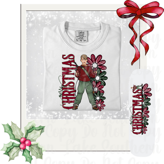 Floral Merry Christmas Home Alone DTF Single Print