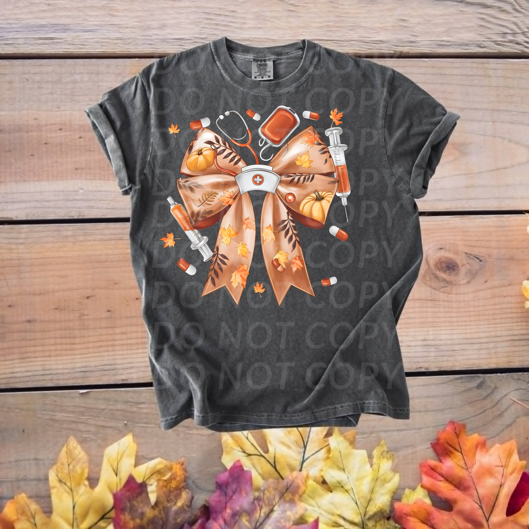 Fall Nurse Bow...DTF Single Print