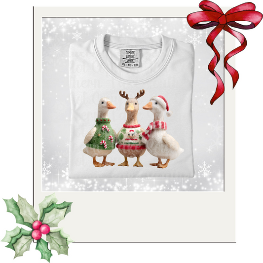 Christmas yarn geese DTF Single Print