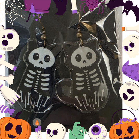 Mummy Cat Earrings (Acrylic)