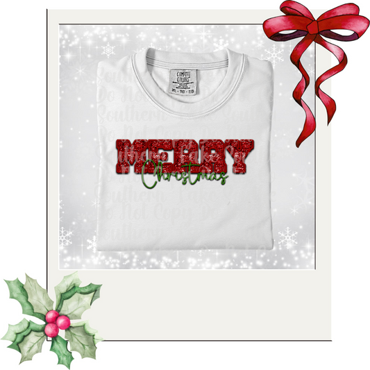 Merry Christmas (Glitter) DTF Single Print
