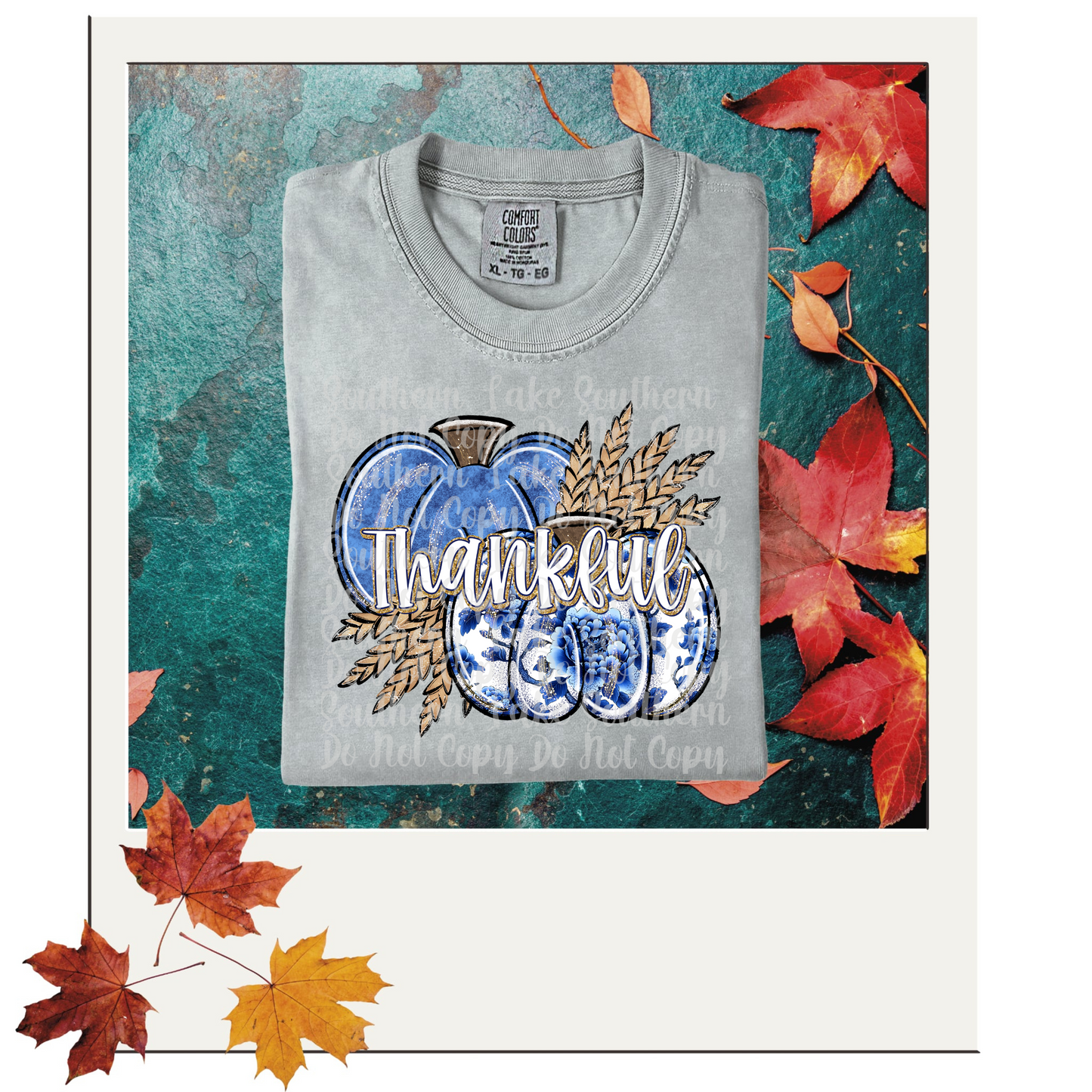 Blue Pumpkins Thankful DTF Single Print