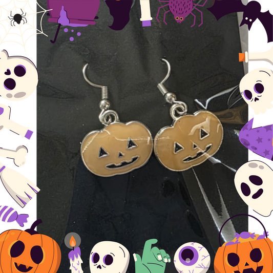 Glow In the Dark Pumpkin Earrings