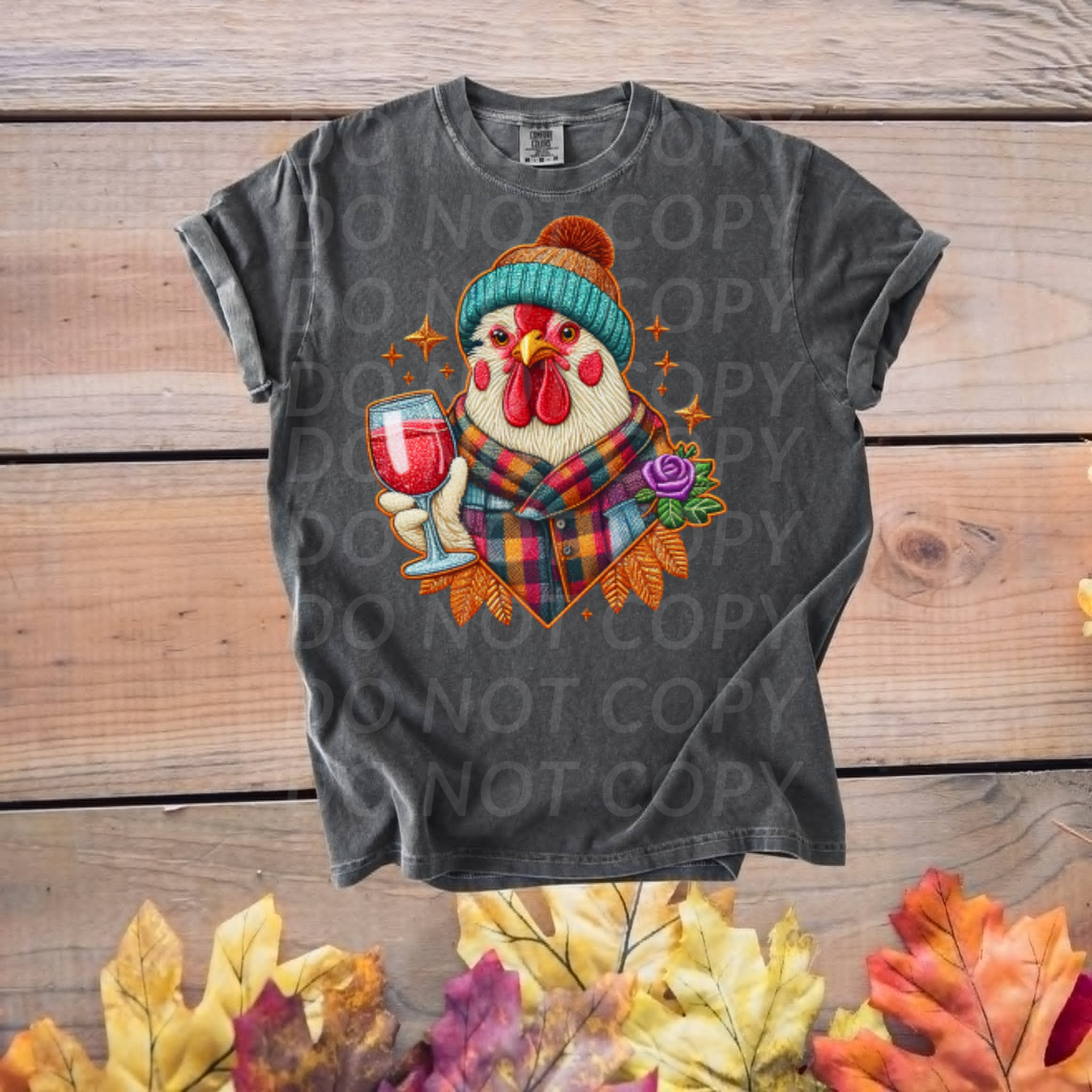 Chicken Fall Patchwork ...DTF Single Print