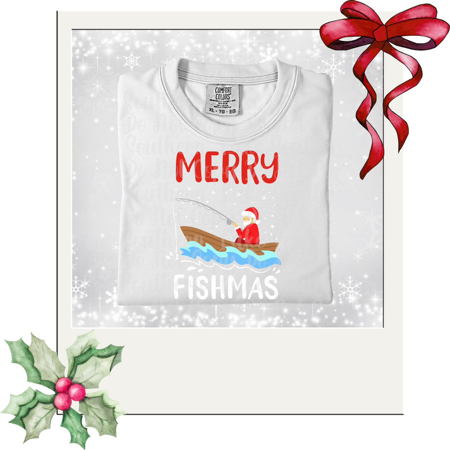 Merry Fishmas Santa DTF Single Print