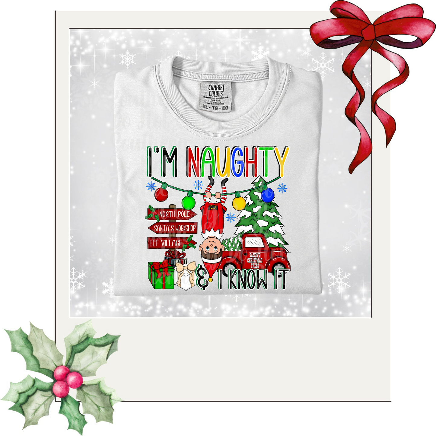 Im naughty and I know it , Elf on a shelf DTF Single Print