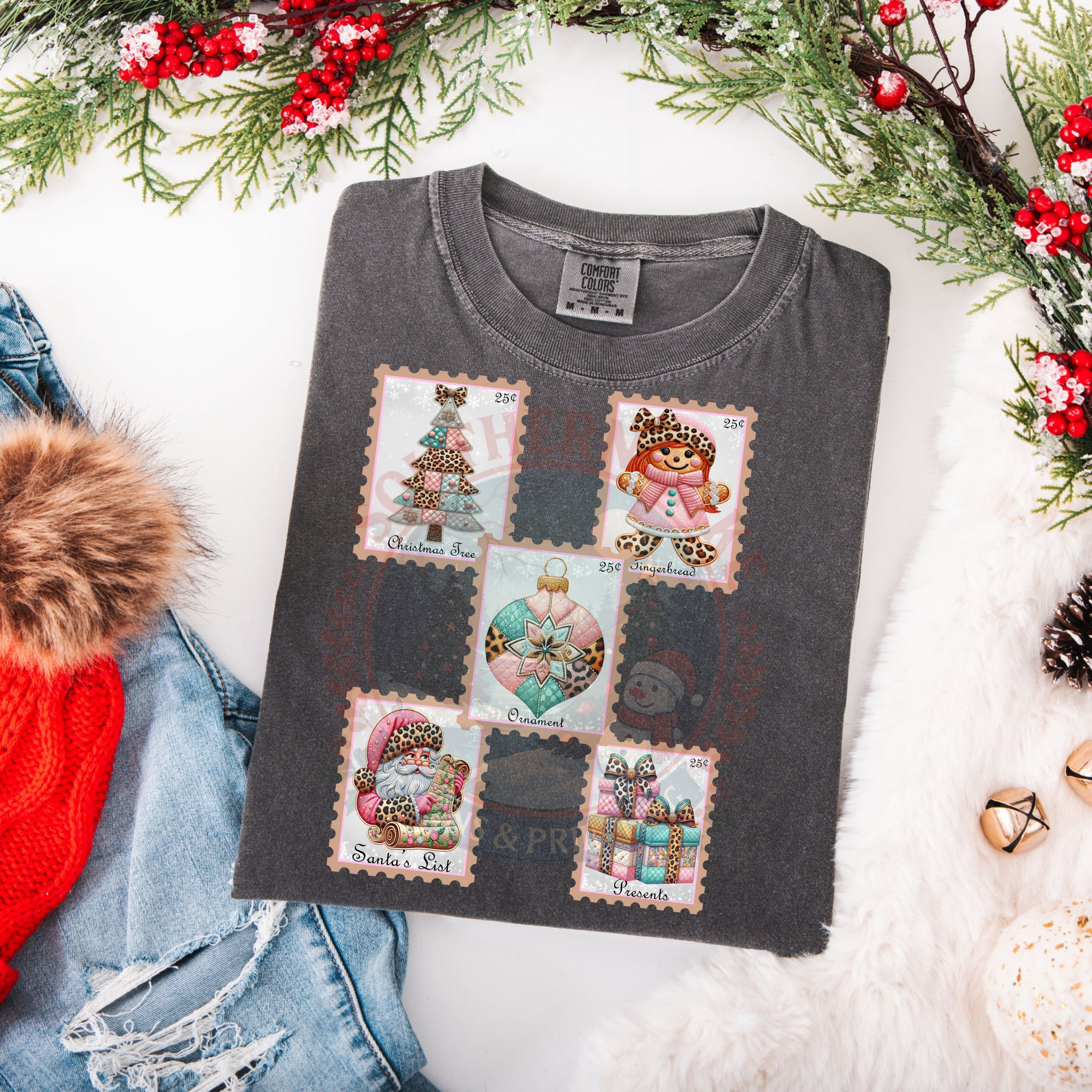 Christmas Patchwork Stamp DTF Single Print