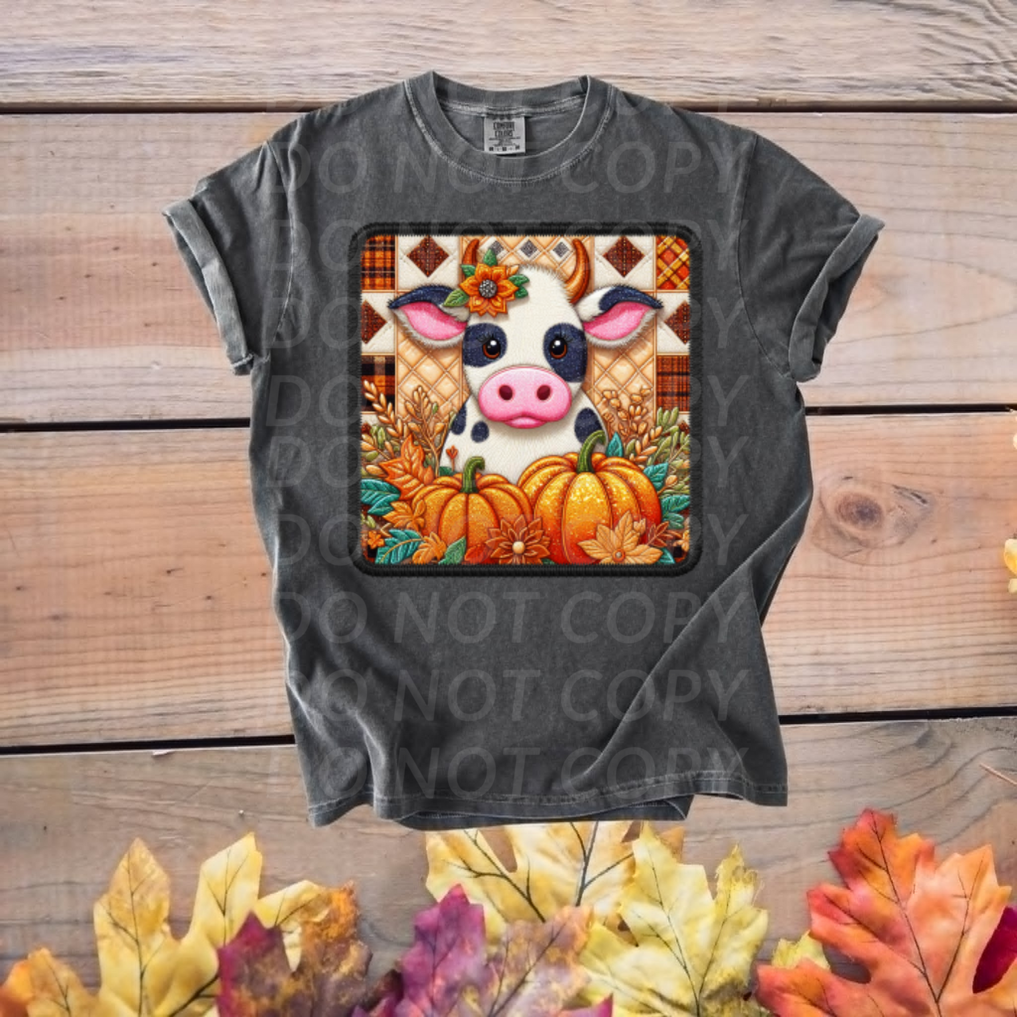 Cow with Pumpkin ...DTF Single Print