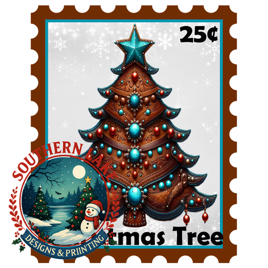 Christmas Tree Western Stamp Digital